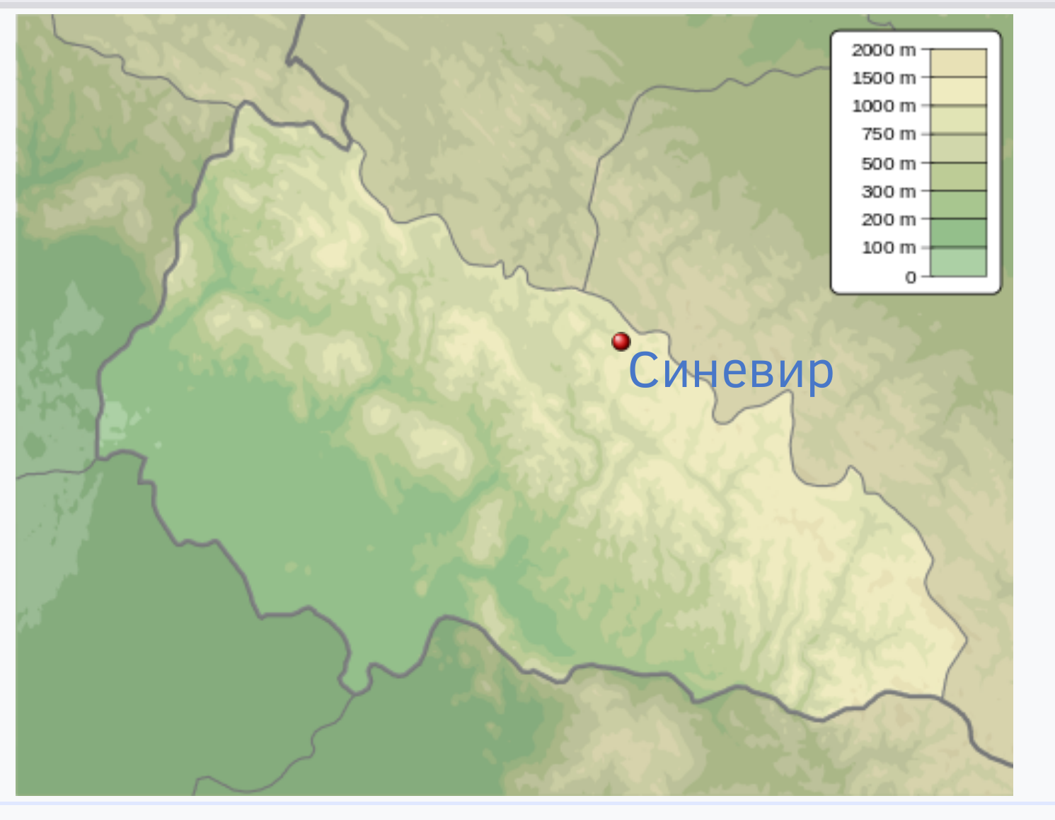 Ucrania mapa - Lago Synevyr